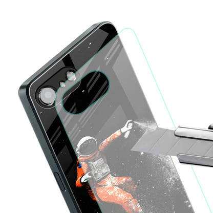trippy astronaut back phone cover | glass case for iphone 16e