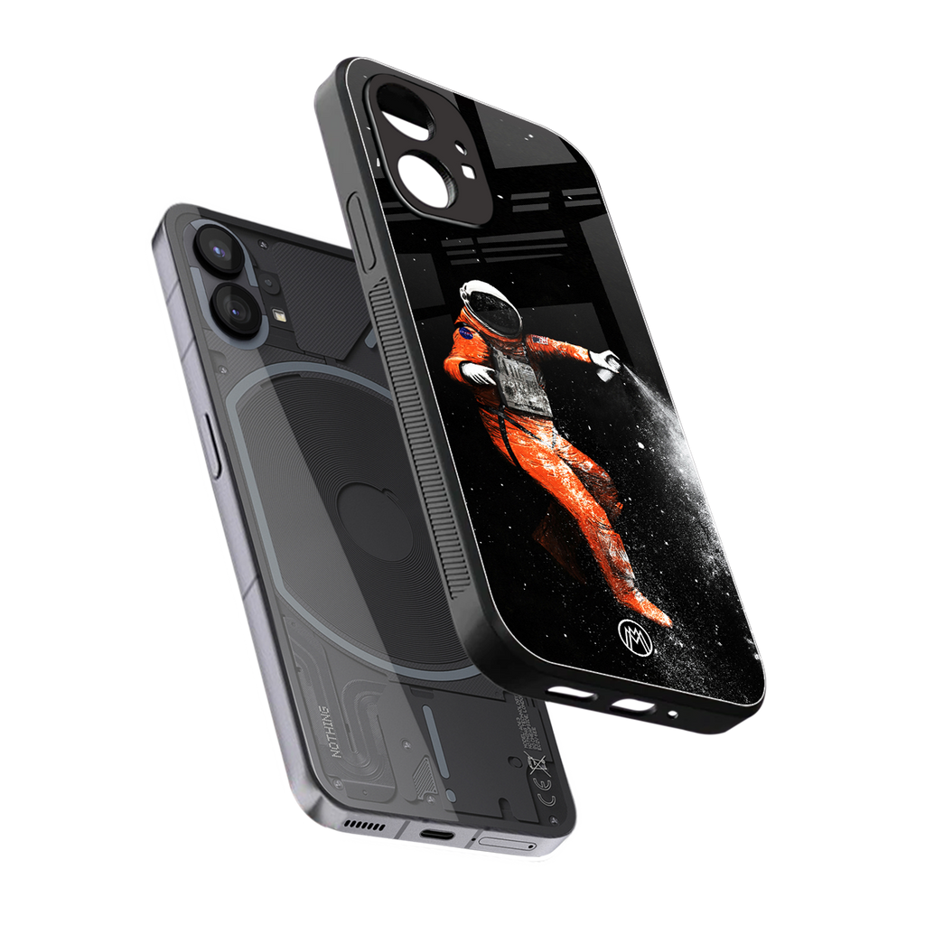 trippy astronaut back phone cover | glass case for nothing phone 1