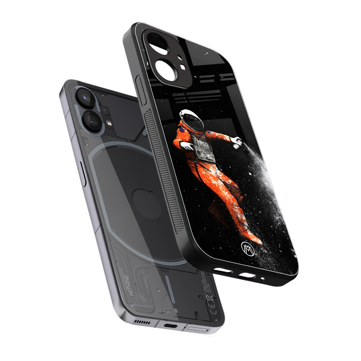 trippy astronaut back phone cover | glass case for nothing phone 1