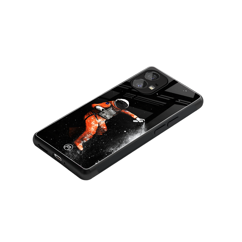 trippy astronaut back phone cover | glass case for nothing phone 1