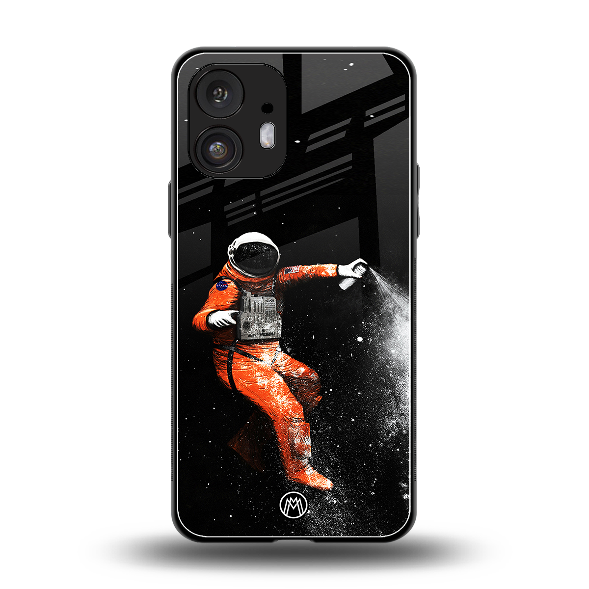 trippy astronaut back phone cover | glass case for nothing phone 2