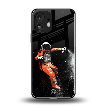 trippy astronaut back phone cover | glass case for nothing phone 2