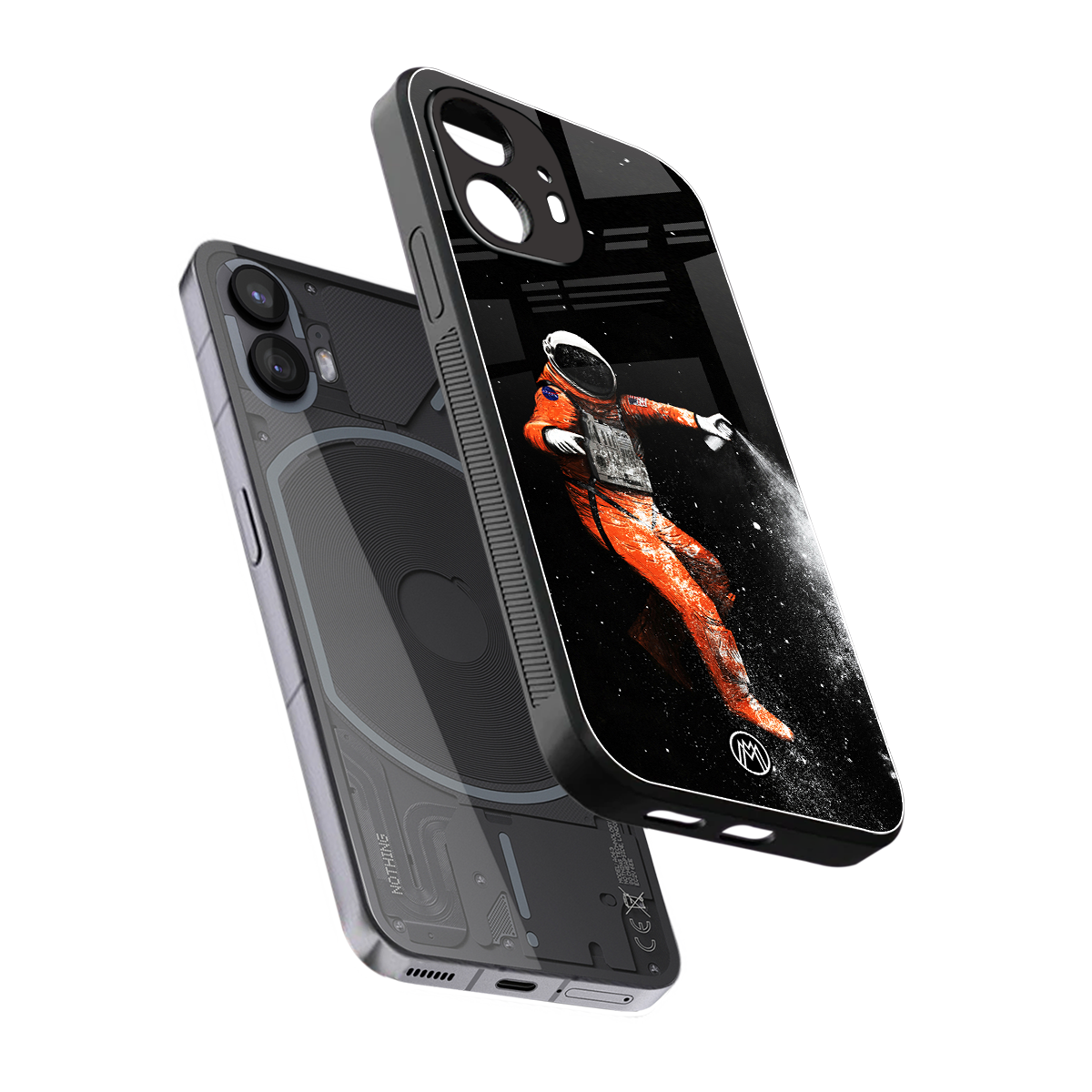 trippy astronaut back phone cover | glass case for nothing phone 2
