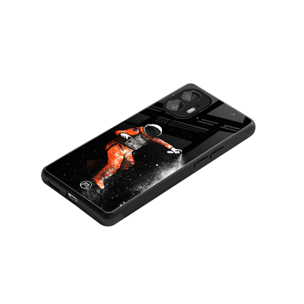 trippy astronaut back phone cover | glass case for nothing phone 2