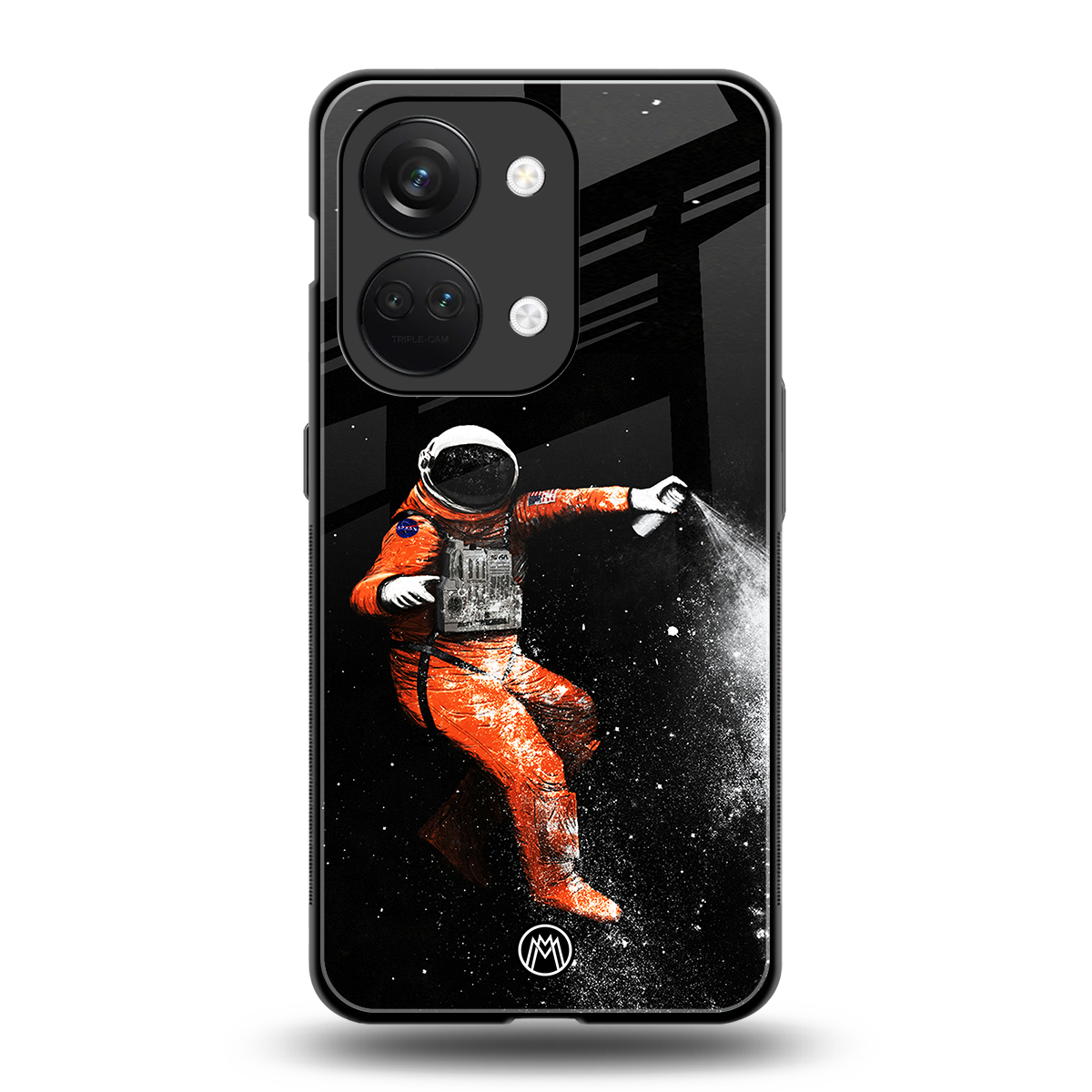 trippy astronaut back phone cover | glass case for oneplus nord 3