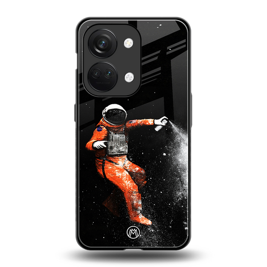 trippy astronaut back phone cover | glass case for oneplus nord 3