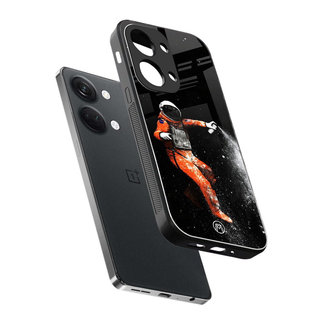 trippy astronaut back phone cover | glass case for oneplus nord 3