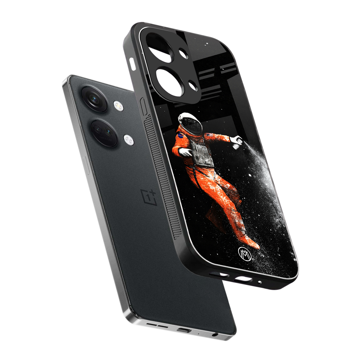 trippy astronaut back phone cover | glass case for oneplus nord 3