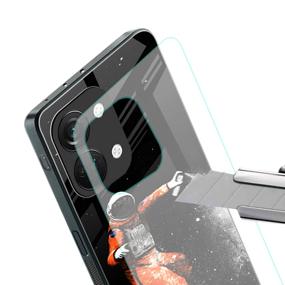 trippy astronaut back phone cover | glass case for oneplus nord 3