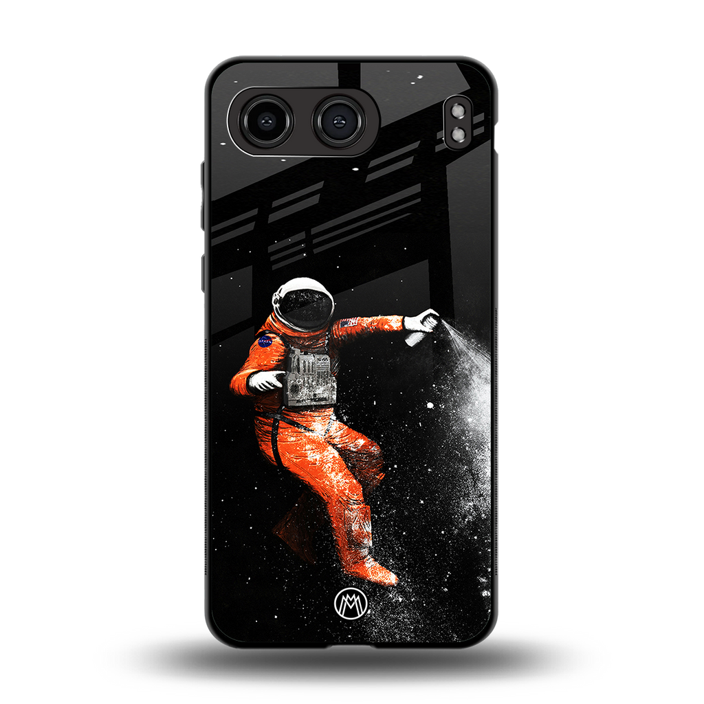 trippy astronaut back phone cover | glass case for oneplus nord 4