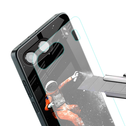 trippy astronaut back phone cover | glass case for oneplus nord 4