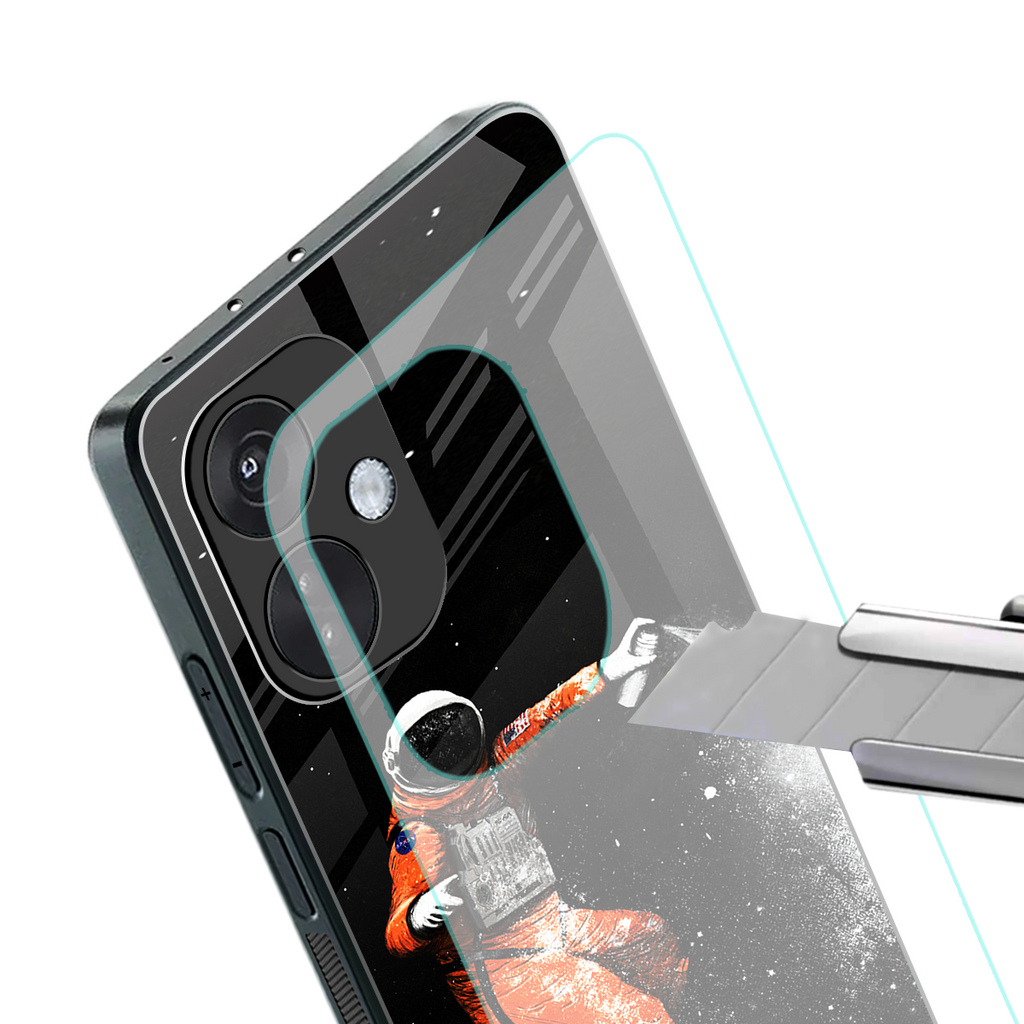 trippy astronaut back phone cover | glass case for oneplus nord ce 3