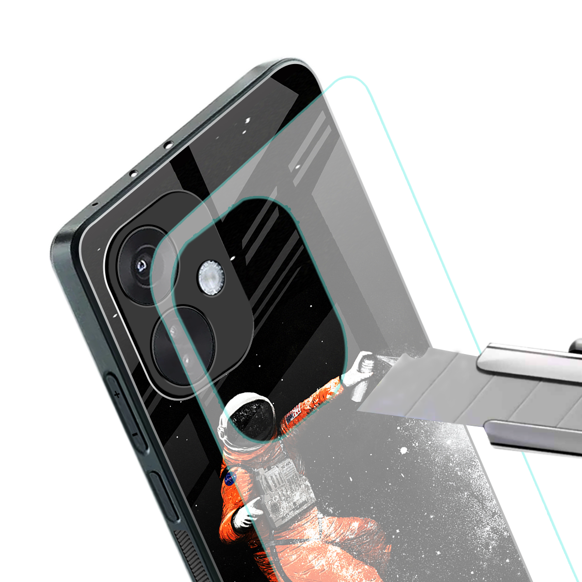 trippy astronaut back phone cover | glass case for oneplus nord ce 3