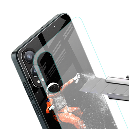 trippy astronaut back phone cover | glass case for oneplus nord ce 4 lite