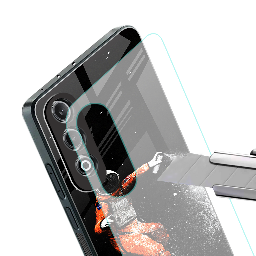 trippy astronaut back phone cover | glass case for oneplus nord ce 4