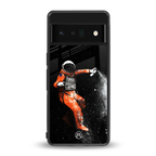 trippy astronaut back phone cover | glass case for google pixel 6 pro