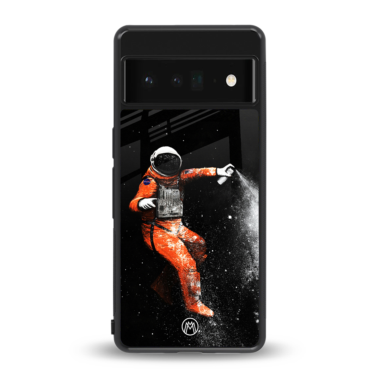 trippy astronaut back phone cover | glass case for google pixel 6 pro