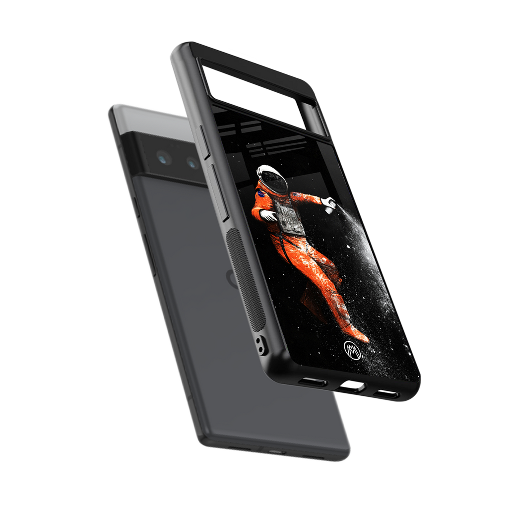 trippy astronaut back phone cover | glass case for google pixel 6 pro