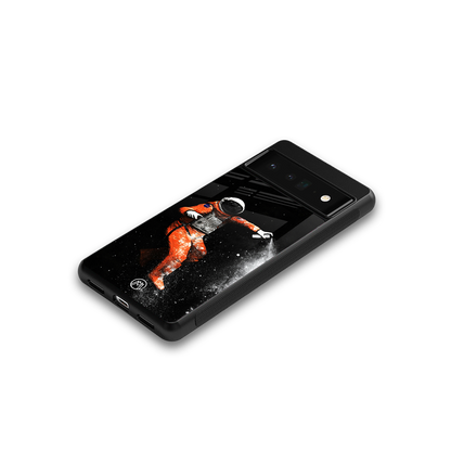 trippy astronaut back phone cover | glass case for google pixel 6 pro