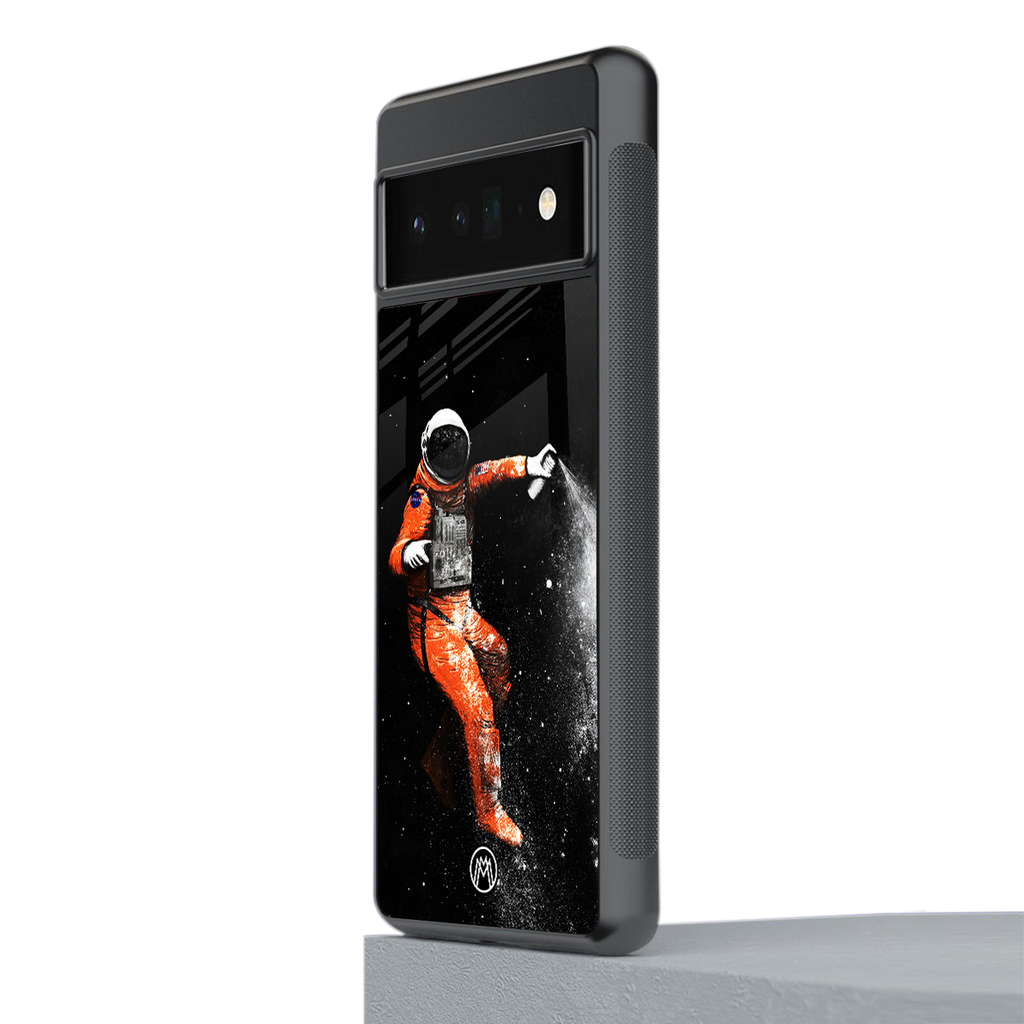 trippy astronaut back phone cover | glass case for google pixel 6 pro