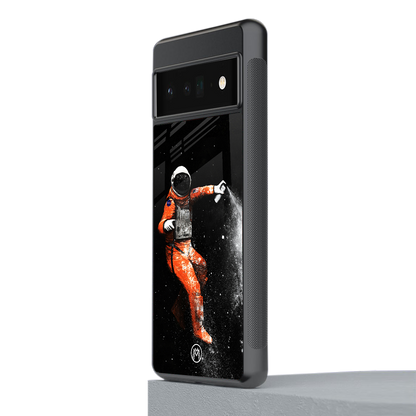 trippy astronaut back phone cover | glass case for google pixel 6 pro