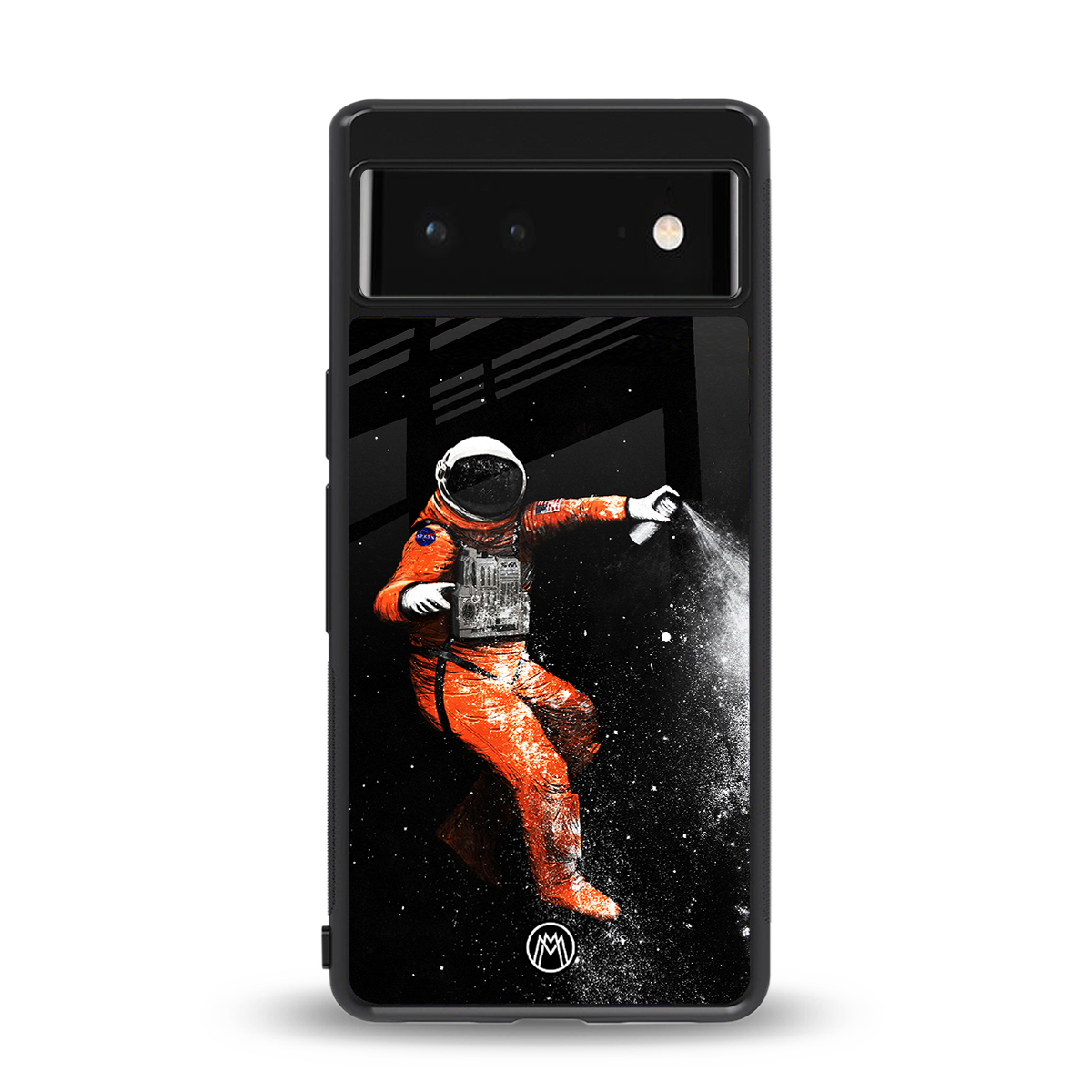 trippy astronaut back phone cover | glass case for google pixel 6