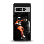 trippy astronaut back phone cover | glass case for google pixel 7 pro