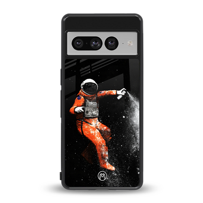 trippy astronaut back phone cover | glass case for google pixel 7 pro