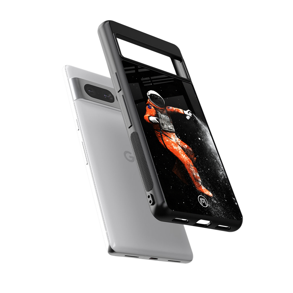 trippy astronaut back phone cover | glass case for google pixel 7 pro