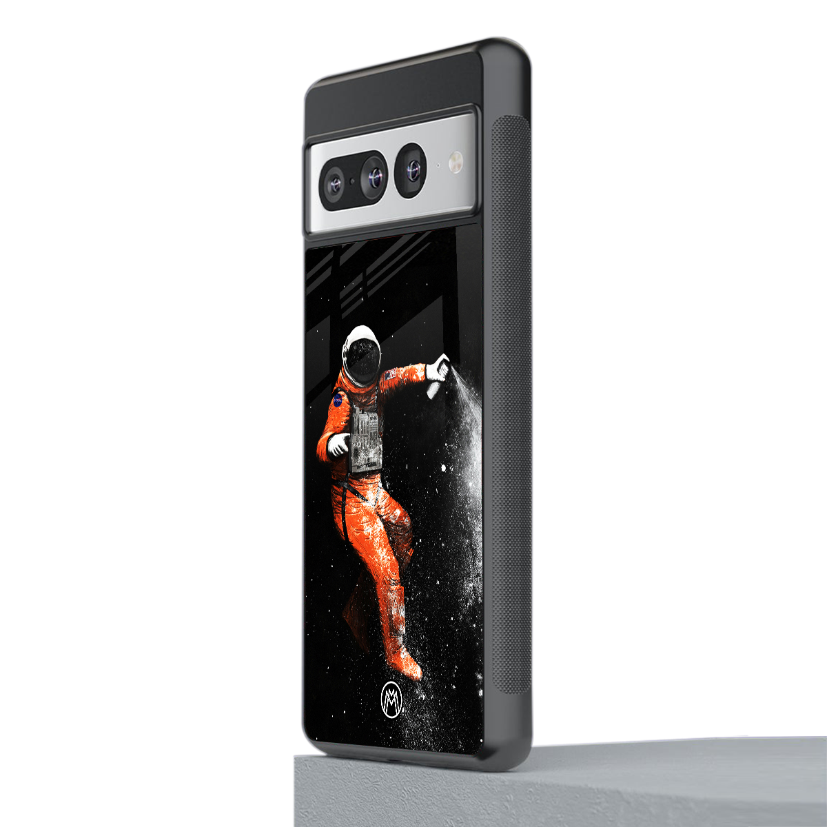 trippy astronaut back phone cover | glass case for google pixel 7 pro