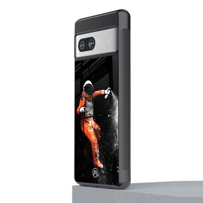 trippy astronaut back phone cover | glass case for Google Pixel 7A