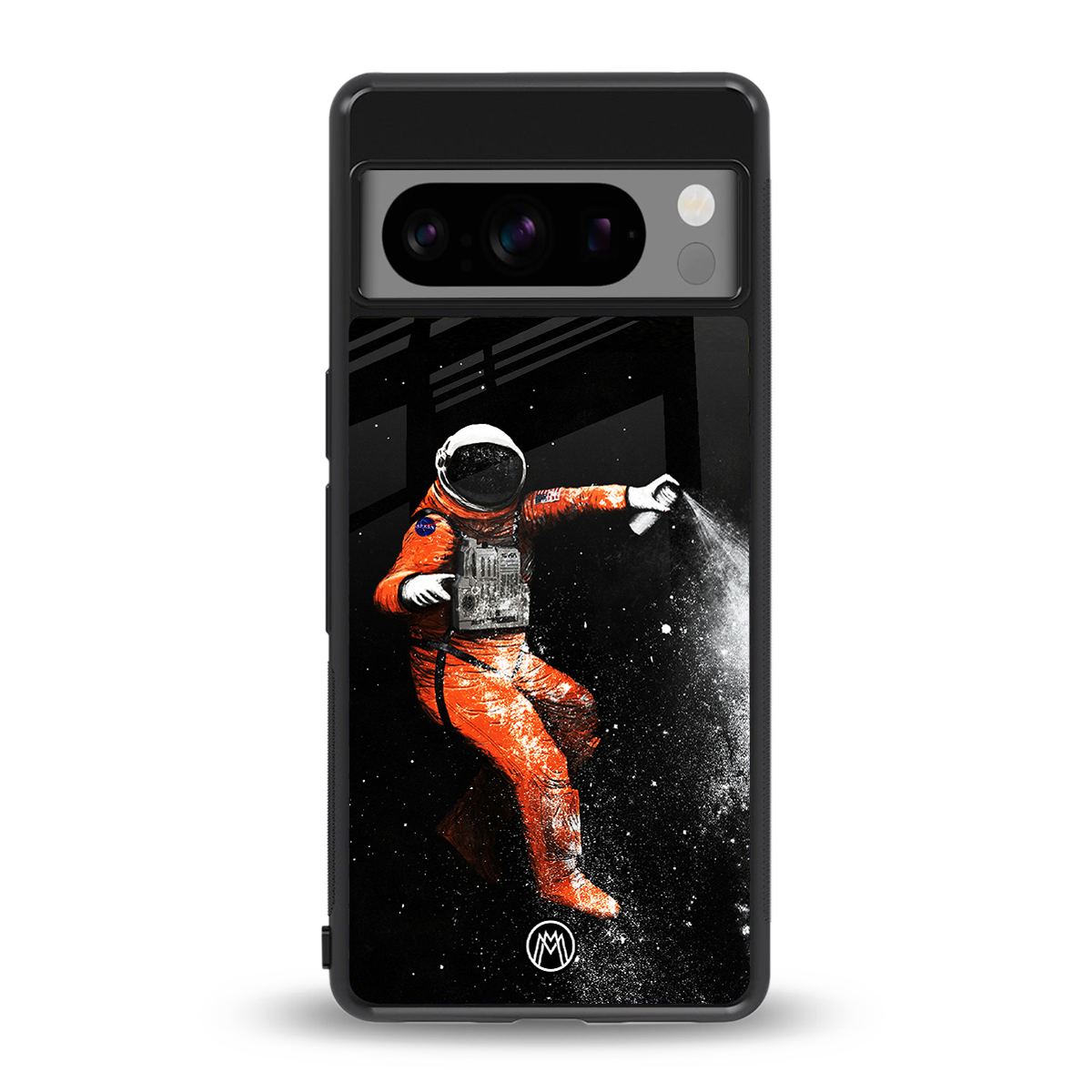 trippy astronaut back phone cover | glass case for google pixel 8 pro