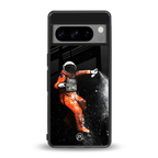 trippy astronaut back phone cover | glass case for google pixel 8 pro