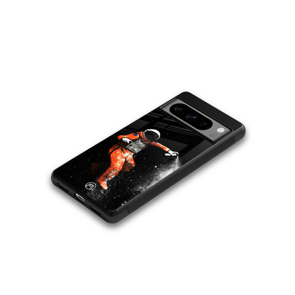 trippy astronaut back phone cover | glass case for google pixel 8 pro