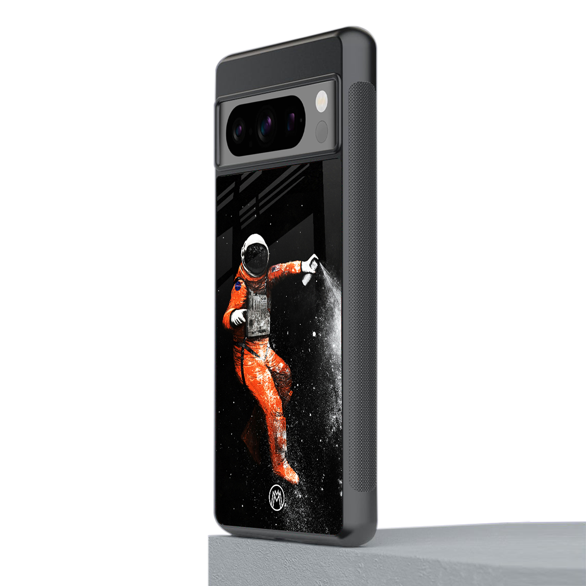 trippy astronaut back phone cover | glass case for google pixel 8 pro