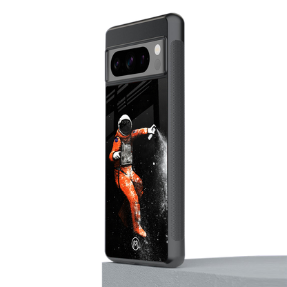 trippy astronaut back phone cover | glass case for google pixel 8 pro