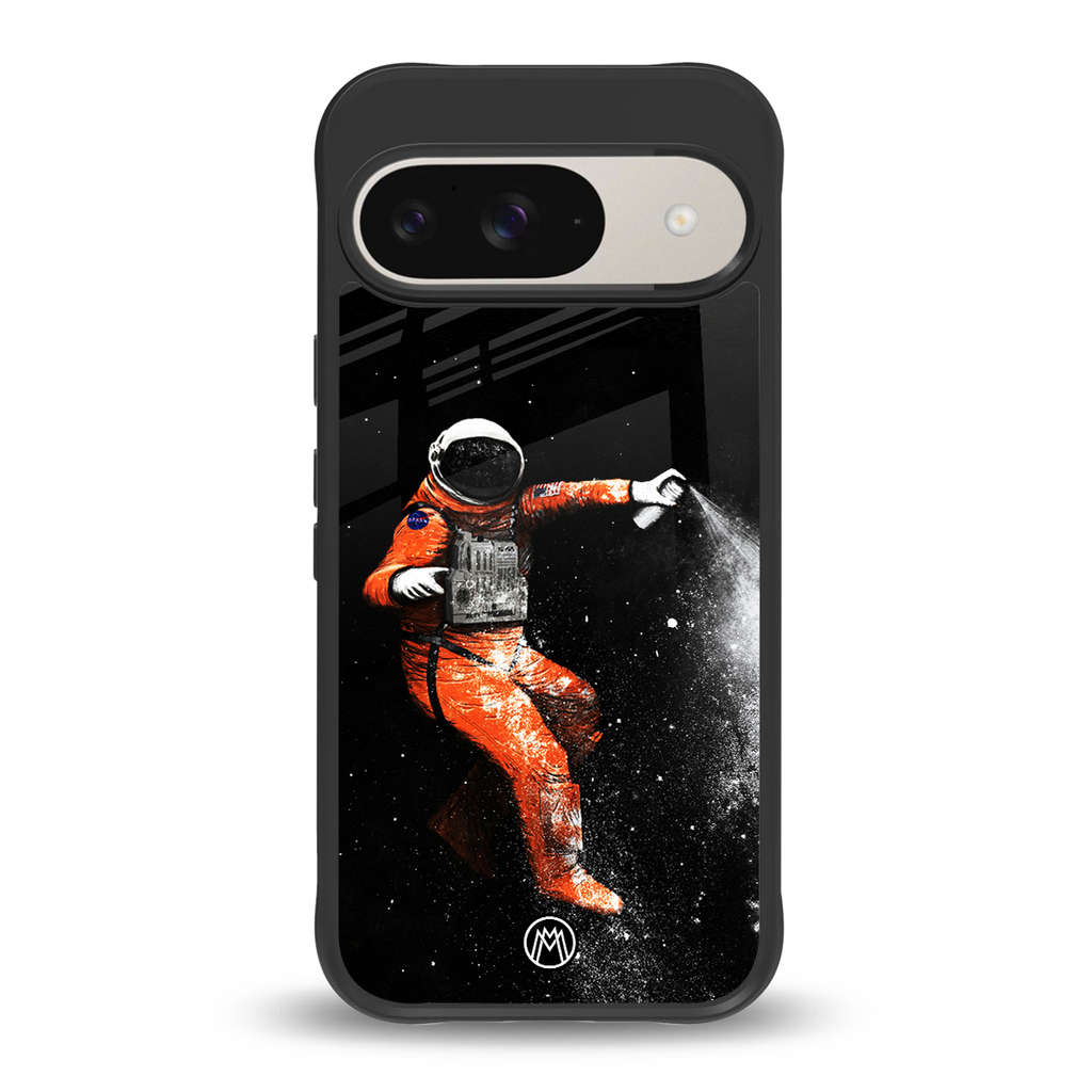 trippy astronaut back phone cover | glass case for google pixel 9