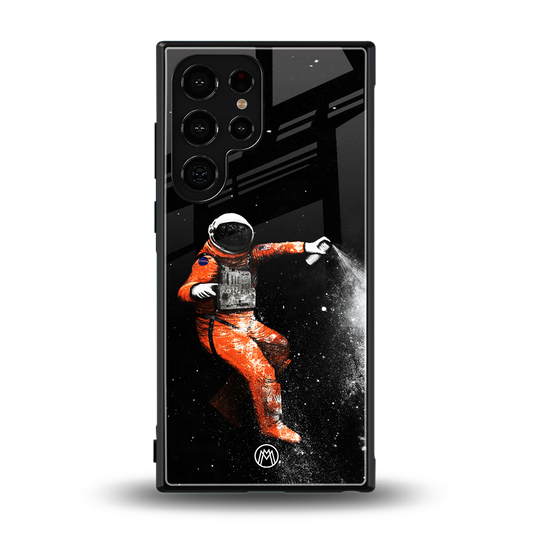 trippy astronaut back phone cover | glass case for samsung galaxy s24 ultra