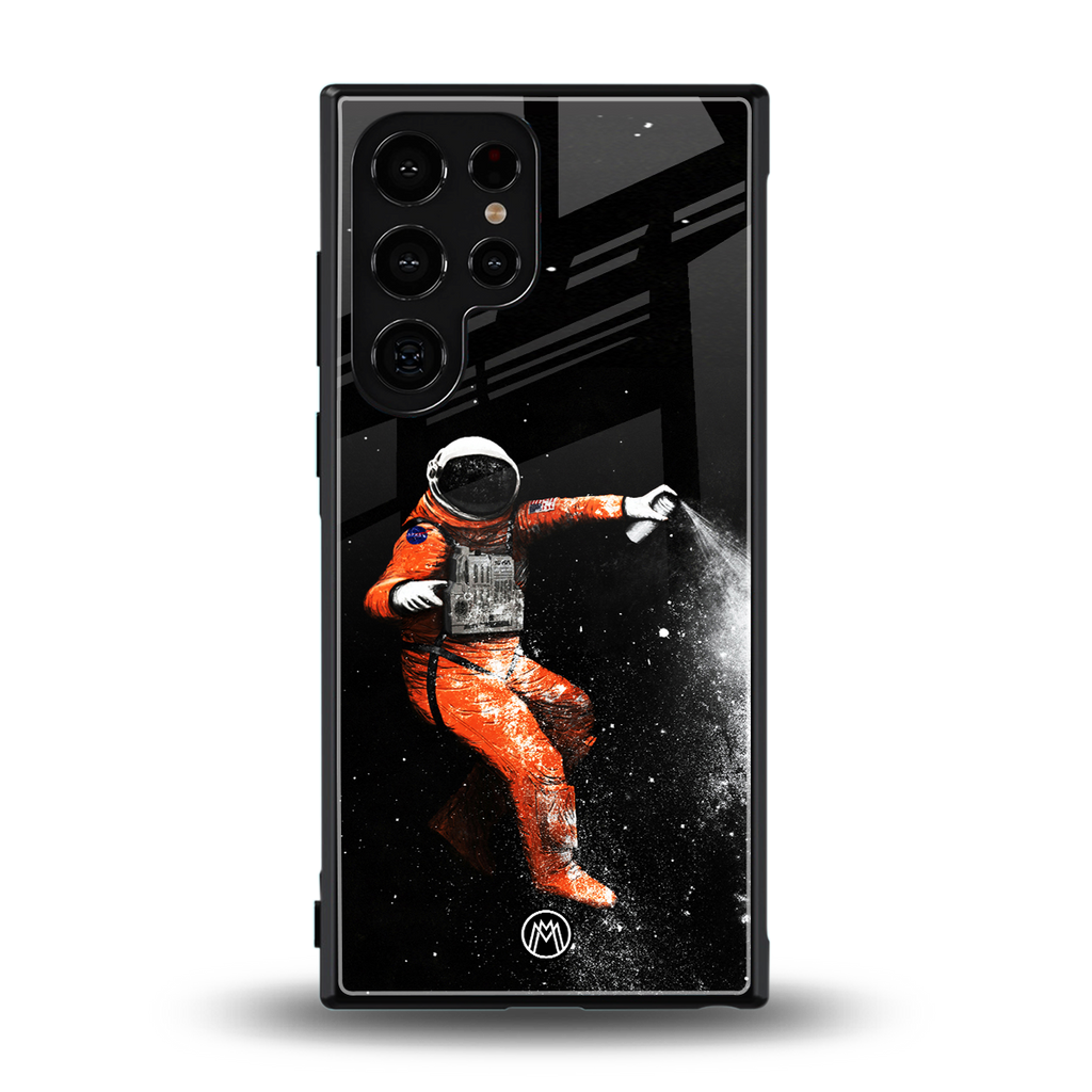 trippy astronaut back phone cover | glass case for samsung galaxy s23 ultra