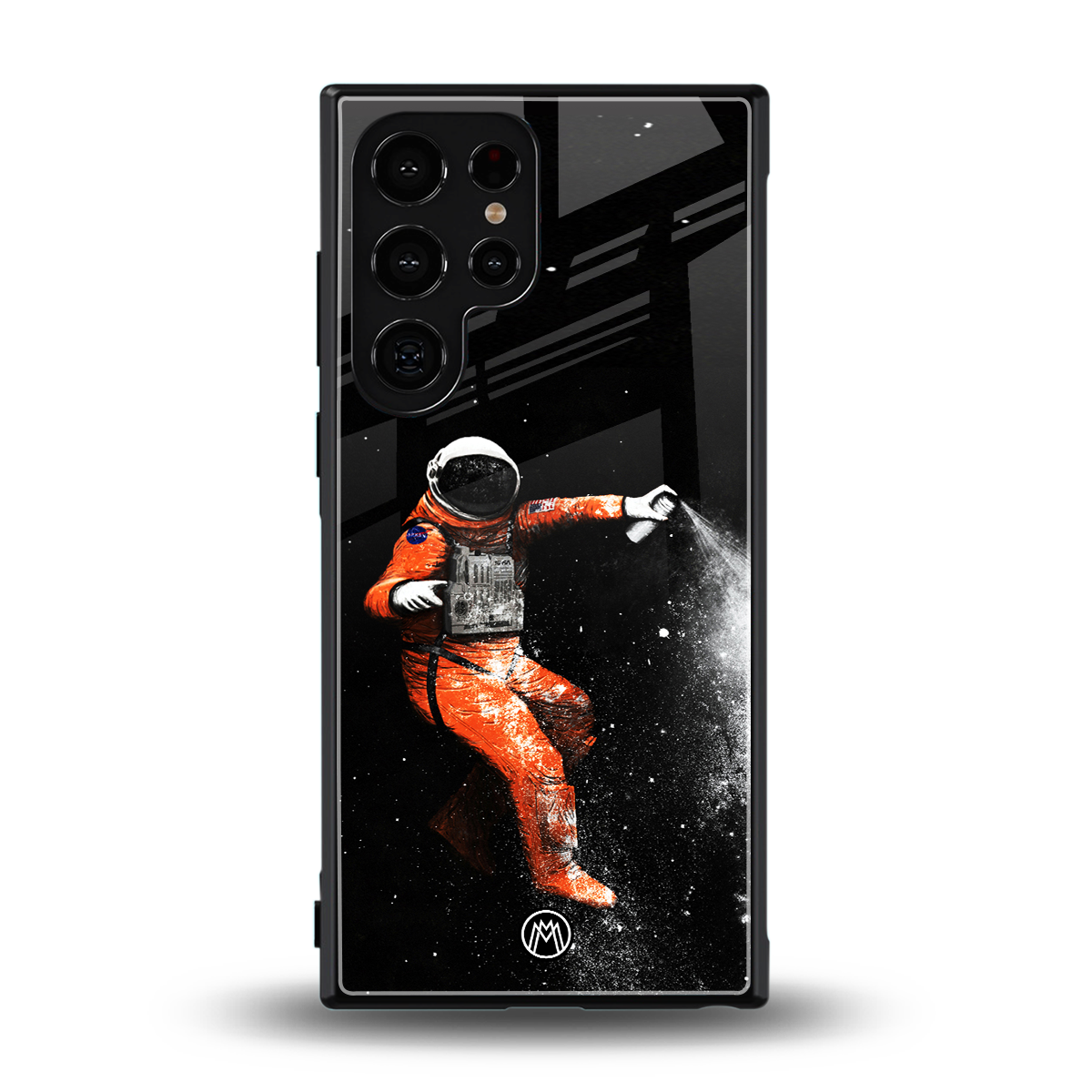 trippy astronaut back phone cover | glass case for samsung galaxy s23 ultra