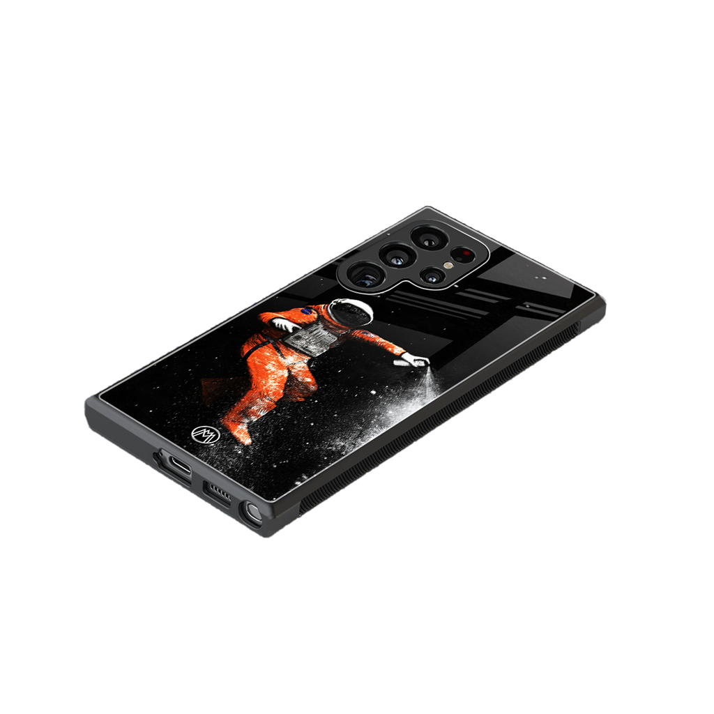 trippy astronaut back phone cover | glass case for samsung galaxy s23 ultra