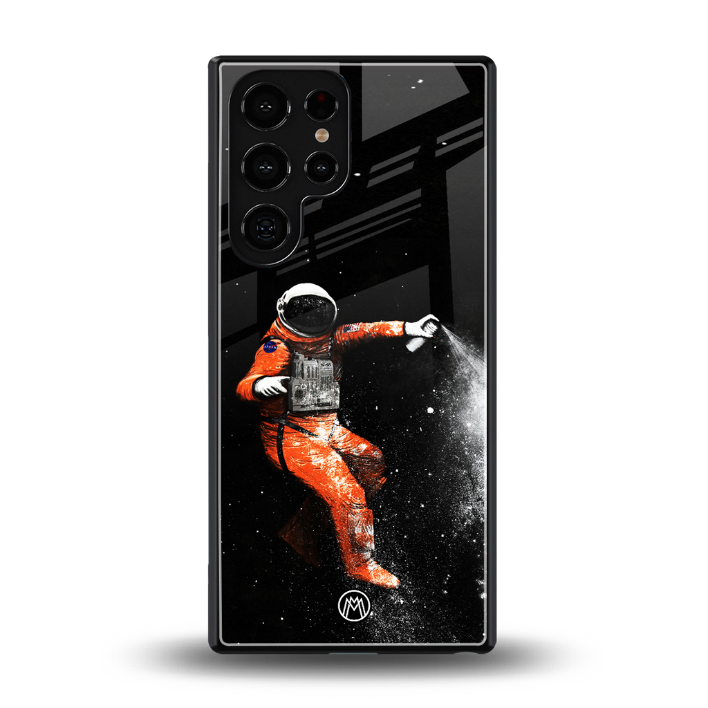 trippy astronaut back phone cover | glass case for samsung galaxy s25 ultra