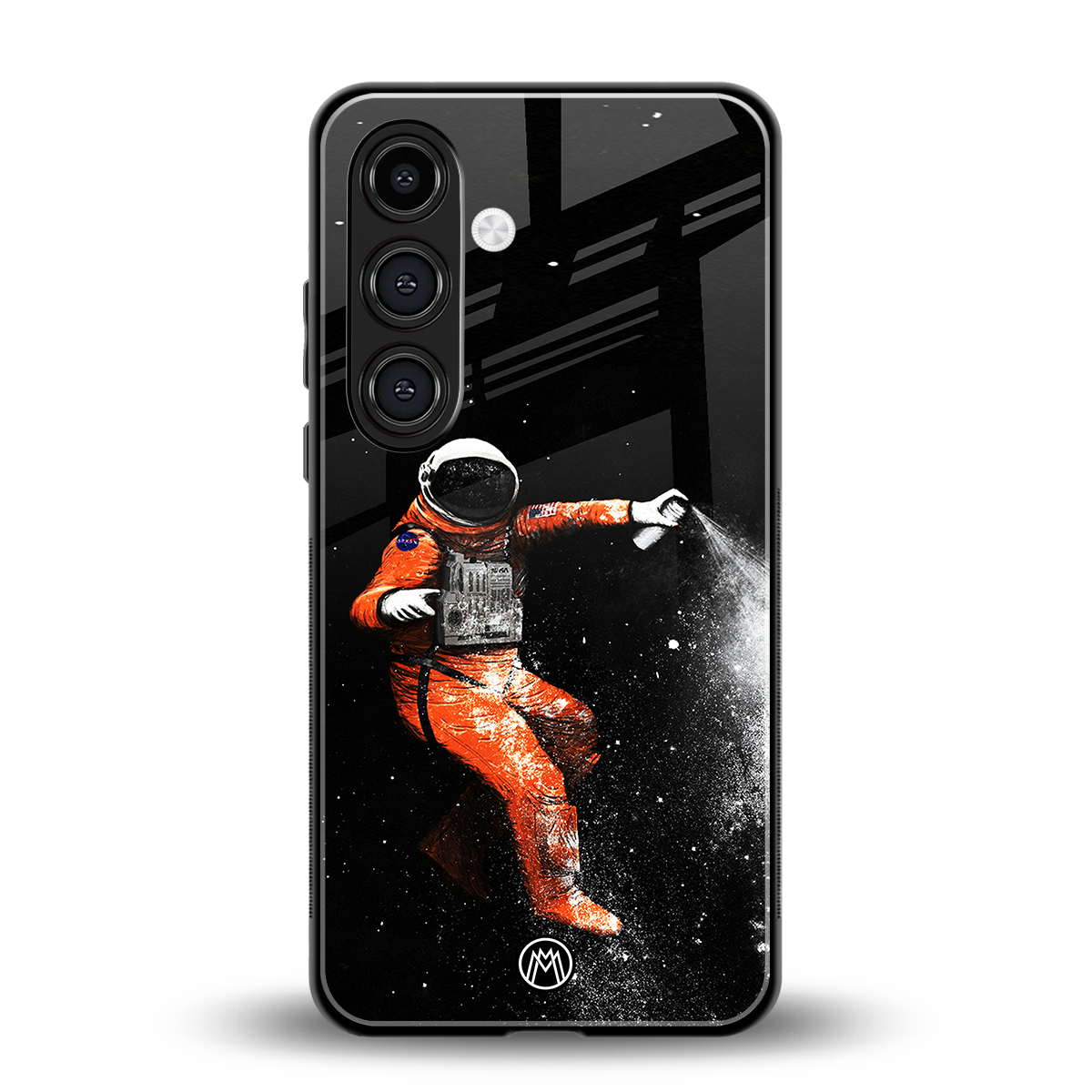 trippy astronaut back phone cover | glass case for samsung galaxy s25 plus