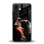 trippy astronaut back phone cover | glass case for samsung galaxy s24 fe