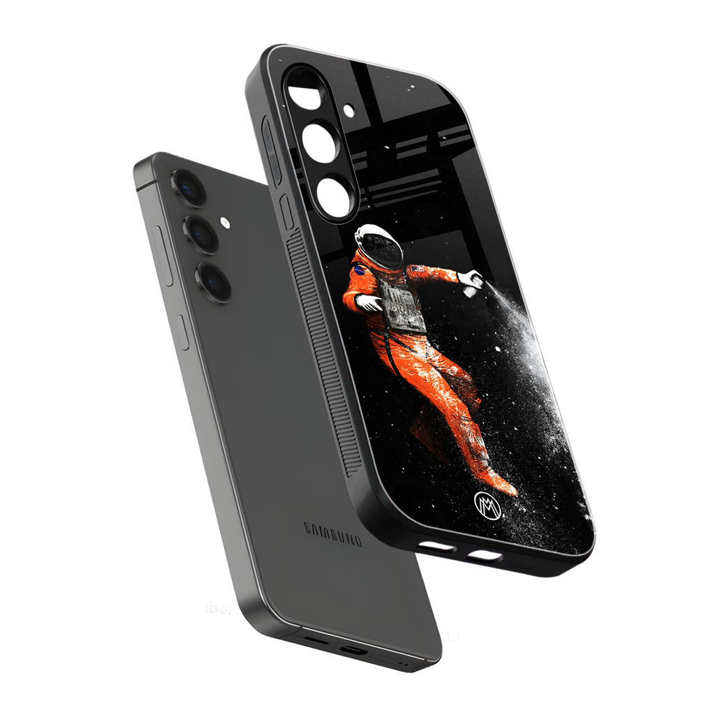 trippy astronaut back phone cover | glass case for samsung galaxy s23 fe