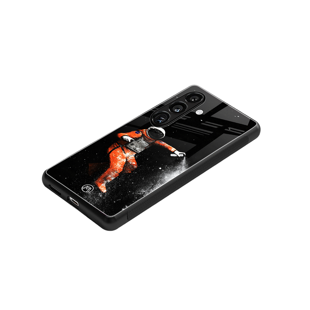 trippy astronaut back phone cover | glass case for samsung galaxy s25 plus