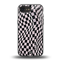 trippy b&w check pattern back phone cover | glass case for iphone 16e