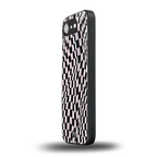 trippy b&w check pattern back phone cover | glass case for iphone 16e