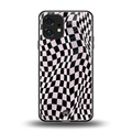 trippy b&w check pattern back phone cover | glass case for nothing phone 1