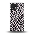 trippy b&w check pattern back phone cover | glass case for nothing phone 2